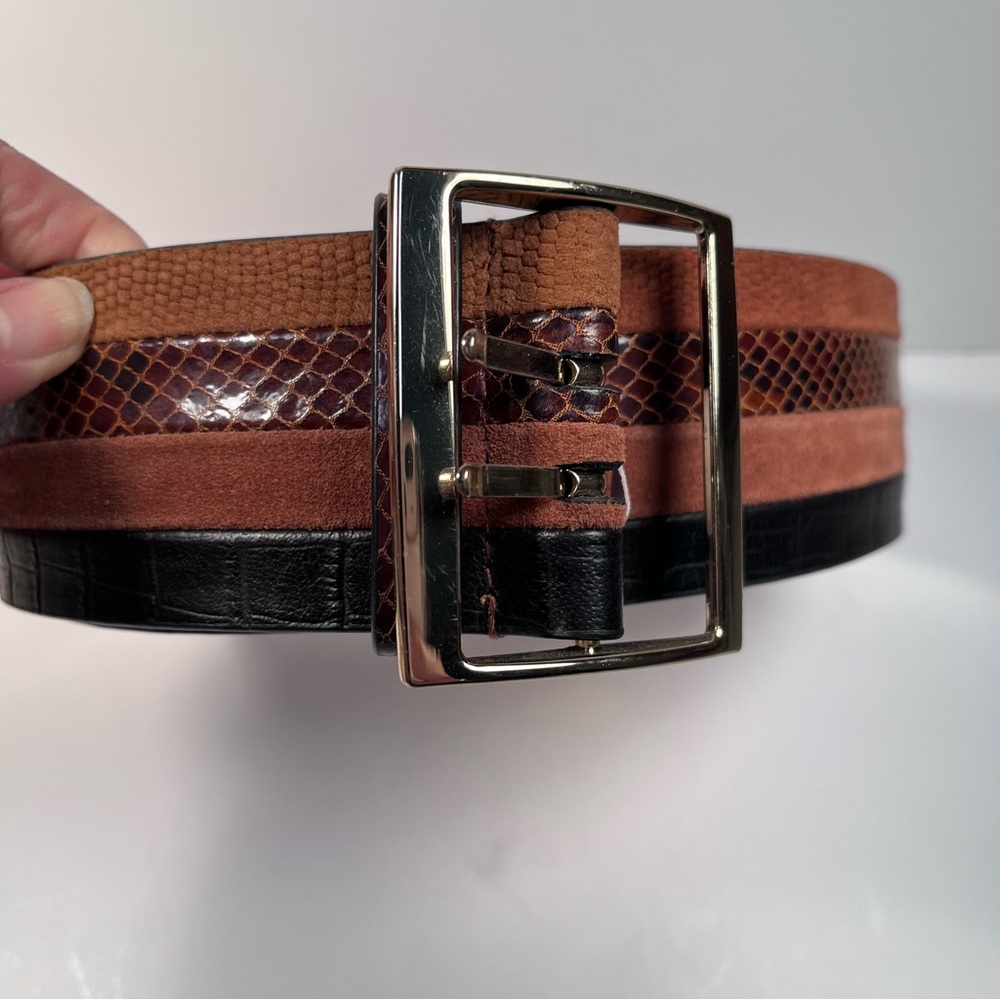 White House Black Market Brown & Black Multi-Texture Women's Belt